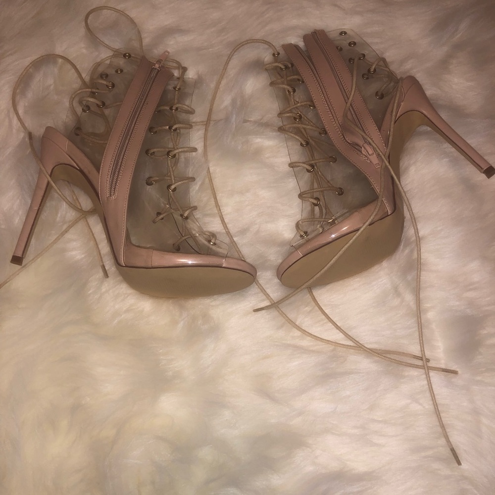 Nude transparent heels